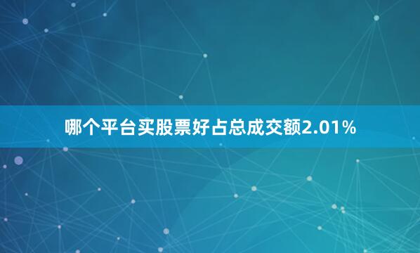 哪个平台买股票好占总成交额2.01%